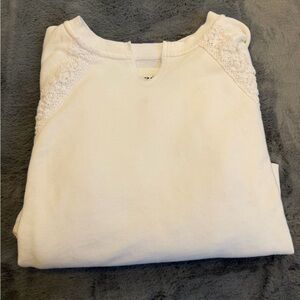 White Aerie Lace Accent Sweatshirt